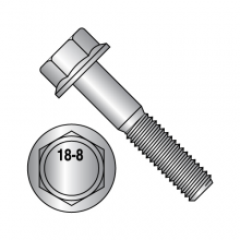 Indented Hex Flange Bolts - 18-8 Stainless
