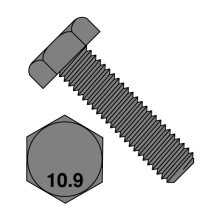 DIN 933 - Hex Cap Bolt - Class 10.9 - Plain Finish