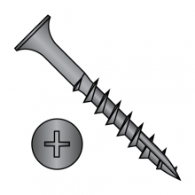 Flat - Phillip without Nibs - #17 Point - Deep Thread Wood Screws - Black Oxide - Partially Threaded