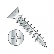 Large Flat - Phillips - With TYPE 17 Point - Deep Thread Wood Screws with Coarse Thread - Zinc