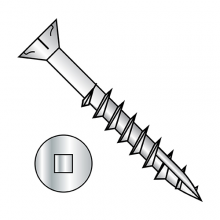 Flat With Nibs - Square Drive - Deck Screws With #17 Point - 18-8 Stainless Steel