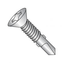 #4 Point - Flat - Phillips with Wings - Self Drilling Screws with Machine Screw Threads - 410 Stainless 