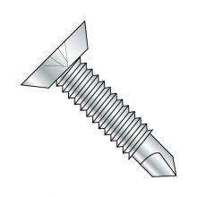 Flat - Phillips - Undercut - Self Drilling Screws with Machine Screw Threads- Zinc 