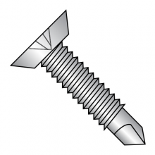 82 Flat Undercut - Phillips - Self Drilling Screws w/ Machine Screw Thread - #3 Point - 18-8 Stainless