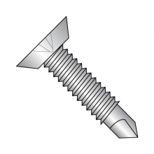 Flat - Undercut - Phillips - Self Drilling Screws with Machine Screw Threads - 410 Stainless
