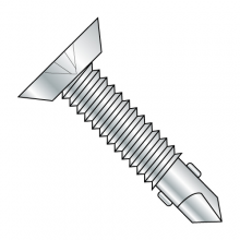 Flat - Phillips - Undercut with Wings - Self Drilling Screws with Machine Screw Threads - Zinc
