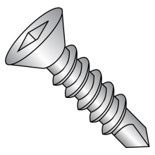 Flat - Square Recess - Self Drilling Screws - 18-8 Stainless 
