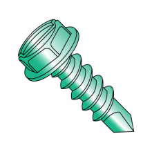 Hex Washer - Slotted - Self Drilling Screws - Zinc Green