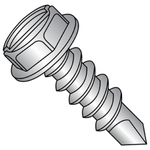 Slotted - Hex Washer - Self Drilling Screws - Silver Ruspert