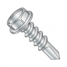 #4 Point - Hex Washer - Unslotted - Self Drilling Screws with Self Tapping Screw Threads - Zinc