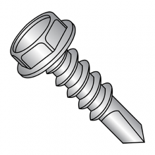 Unslotted - Hex Washer - Self Drilling Screws - #4 Point - Silver Ruspert