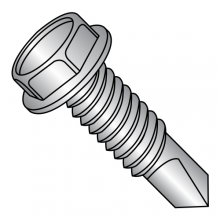 Hex Washer - Unslotted - Self Drilling Screws - Machine Screw Thread - 18-8 Stainless