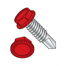 Serrated Hex Washer - Unslotted - Self Drilling Screws - Red Head