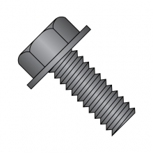 Unslotted - Indented - Hex Washer - Machine Screw - Black Oxide
