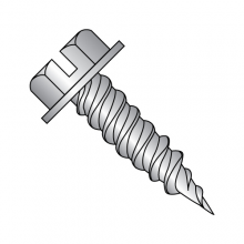 Slotted - Indented Hex Washer - Self Piercing Screws - 18-8 Stainless