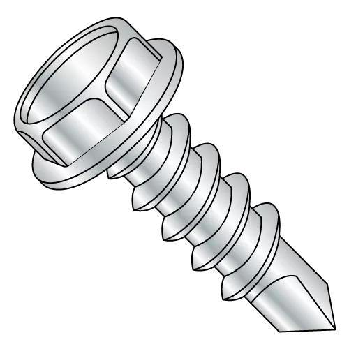 Hex Washer - Unslotted - 7/16" A.F. - Self Drilling Screws - Steel - Zinc