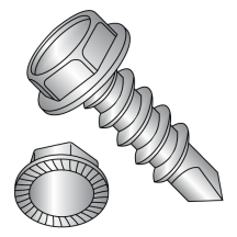 14X1 Serrated Hex Washer - Unslotted - Self Drilling Screws - 18-8 Stainless