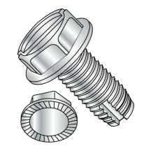 Serrated Hex Washer - Slotted - Type 1 - Thread Cutting Screws - Zinc 