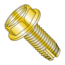 Hex Washer - Slotted - Type 1 - Thread Cutting Screws - Zinc Yellow