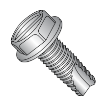 8-32X3/8 Hex Washer - Slotted - Type 23 - Thread Cutting Screws - 18-8 Stainless