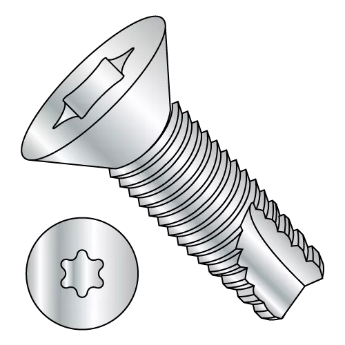 Flat - Six-Lobe - Type 23 - Thread Cutting Screws - Zinc
