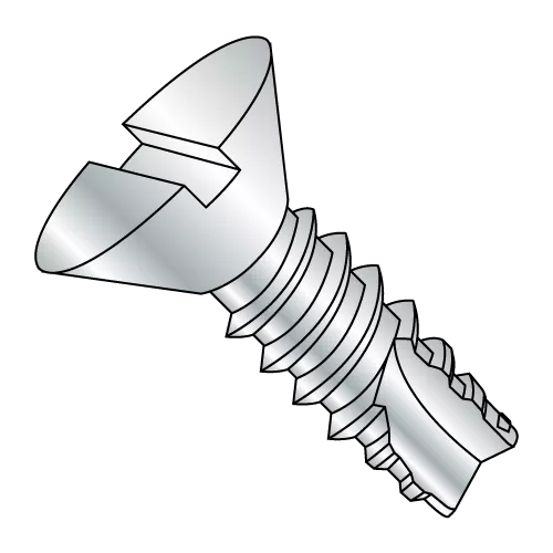 Flat - Slotted - Type 25 - Thread Cutting Screws - Zinc