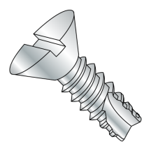 6-20X3/8 Flat - Slotted - Type 25 - Thread Cutting Screws - Zinc