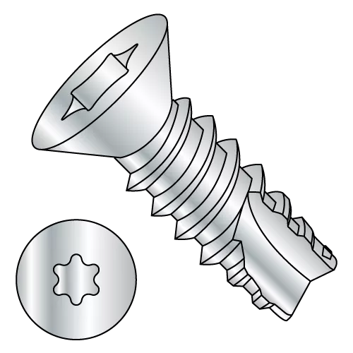 Flat - Six-Lobe - Type 25 - Thread Cutting Screws - Zinc