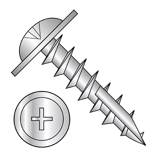 Phillips Large Round Washer Head Type 17 Point Deep Thread Cabinet Wood Screws