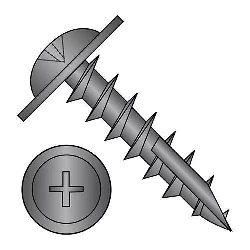 Large Round Washer - Phillips - Deep Thread Wood Screws - #17 Point - Black Oxide