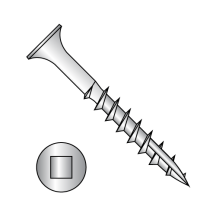 8X1 1/2 Square Recess - Bugle Head - Deck Screws with #17 Point - 18-8 Stainless