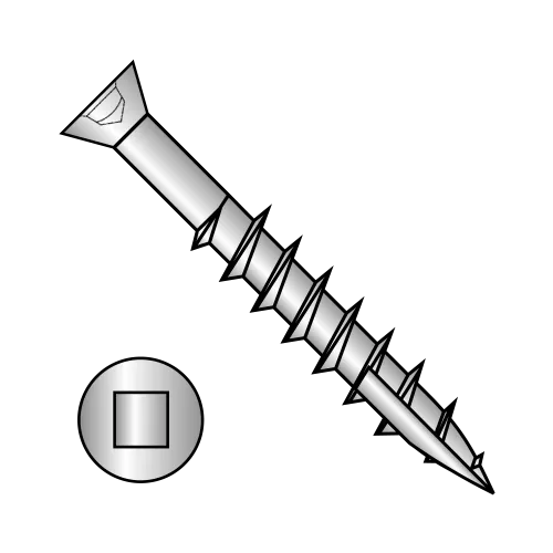 Square Recess - Trim Head - Drywall Screws - Type 17 Point - 18-8 Stainless