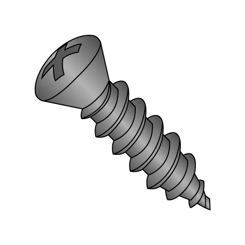 #8 Oval - Phillips - w #2 Head - Type AB - Self Tapping Screws - Black Oxide