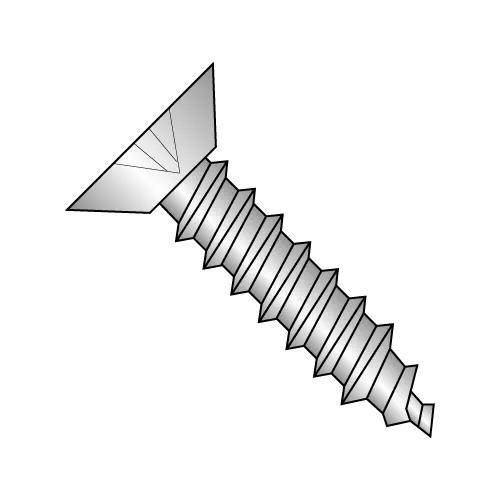6-20X5/16 Flat - Phillips - Undercut - Type AB - Self Tapping Screws -18-8 Stainless