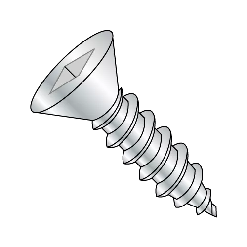 Flat - Square Recess - Type AB - Self Tapping Screws - Zinc