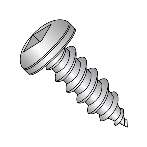 Pan - Square Recess - Type AB - Self Tapping Screws - 18-8 Stainless