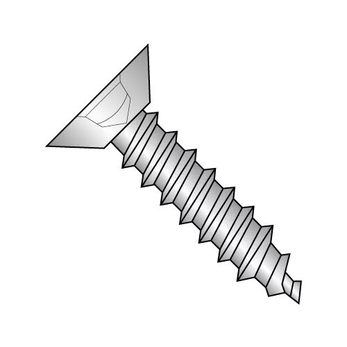 Flat - Square Recess - Undercut - Type AB - Self Tapping Screws - 18-8 Stainless