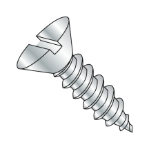 6-20X3/8 Flat - Slotted - Type AB - Self Tapping Screws - Zinc