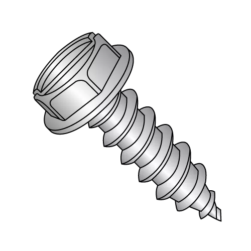 Hex Washer - Slotted - Type AB - Self Tapping Screws - 18-8 Stainless