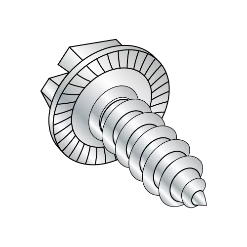 1/4-14X3/4 Serrated Hex Washer - Slotted - Type AB - Self Tapping Screws - Zinc