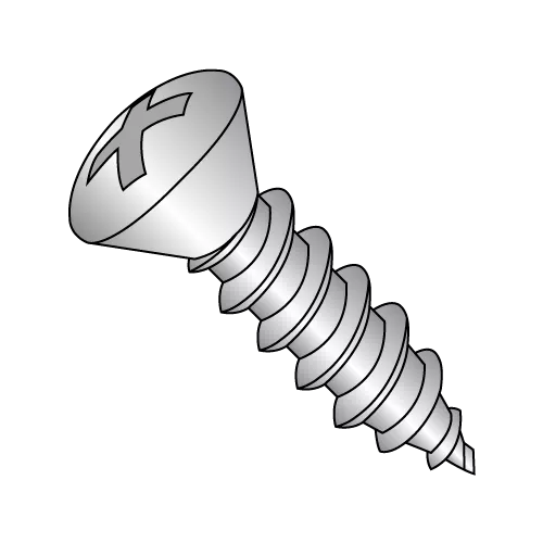 8-15X1/2 Oval - Phillips - Type A - Self Tapping Screws - 18-8 Stainless