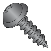 10-12X3/4 Round Washer - Phillips - Type A - Self Tapping Screws - Black Oxide