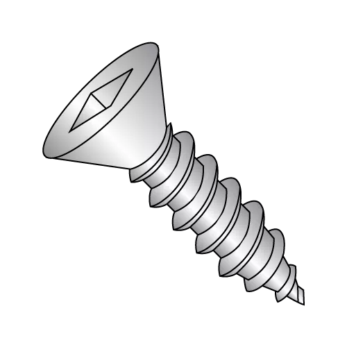 Flat - Square Recess - Type A - Self Tapping Screws - 18-8 Stainless 