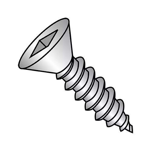 Flat - Square Recess - Type A - Self Tapping Screws - 410 Stainless