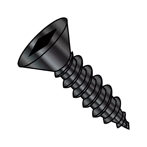 Flat - Square Recess - Type A - Self Tapping Screws - Black Oxide