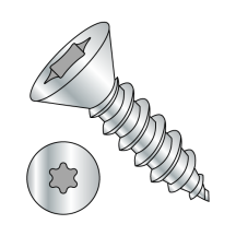 10-12X1 Flat - Six-Lobe - Type A - Self Tapping Screws - Zinc