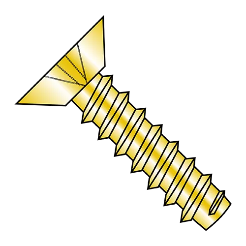 Flat - Undercut - Phillips - Type B - Self Tapping Screws - Zinc Yellow