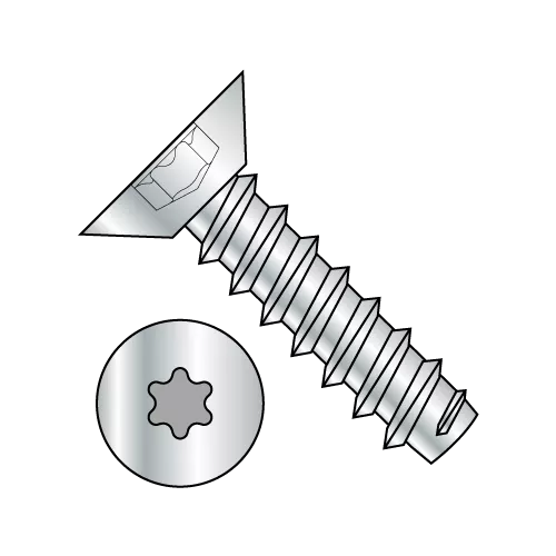 Flat - Undercut - Six-Lobe - Type B - Self Tapping Screws - Zinc