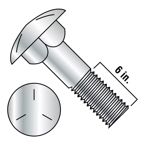 "Shaker Screen" Carriage Bolts - Grade 5 - Zinc