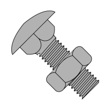 Carriage Bolts with Nut - Round Head with Square Neck - Galvanized